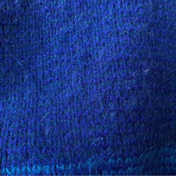 Vintage 90s Blue Purple Wool Blend Cosby Sweater L/XL Eclectic Grandpa Funky - Picture 11 of 11